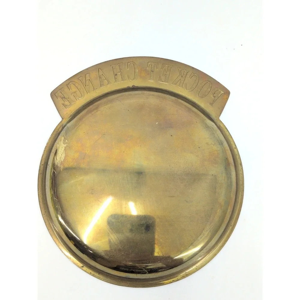 Vintage Brass Pocket Change Dish Coin Tray